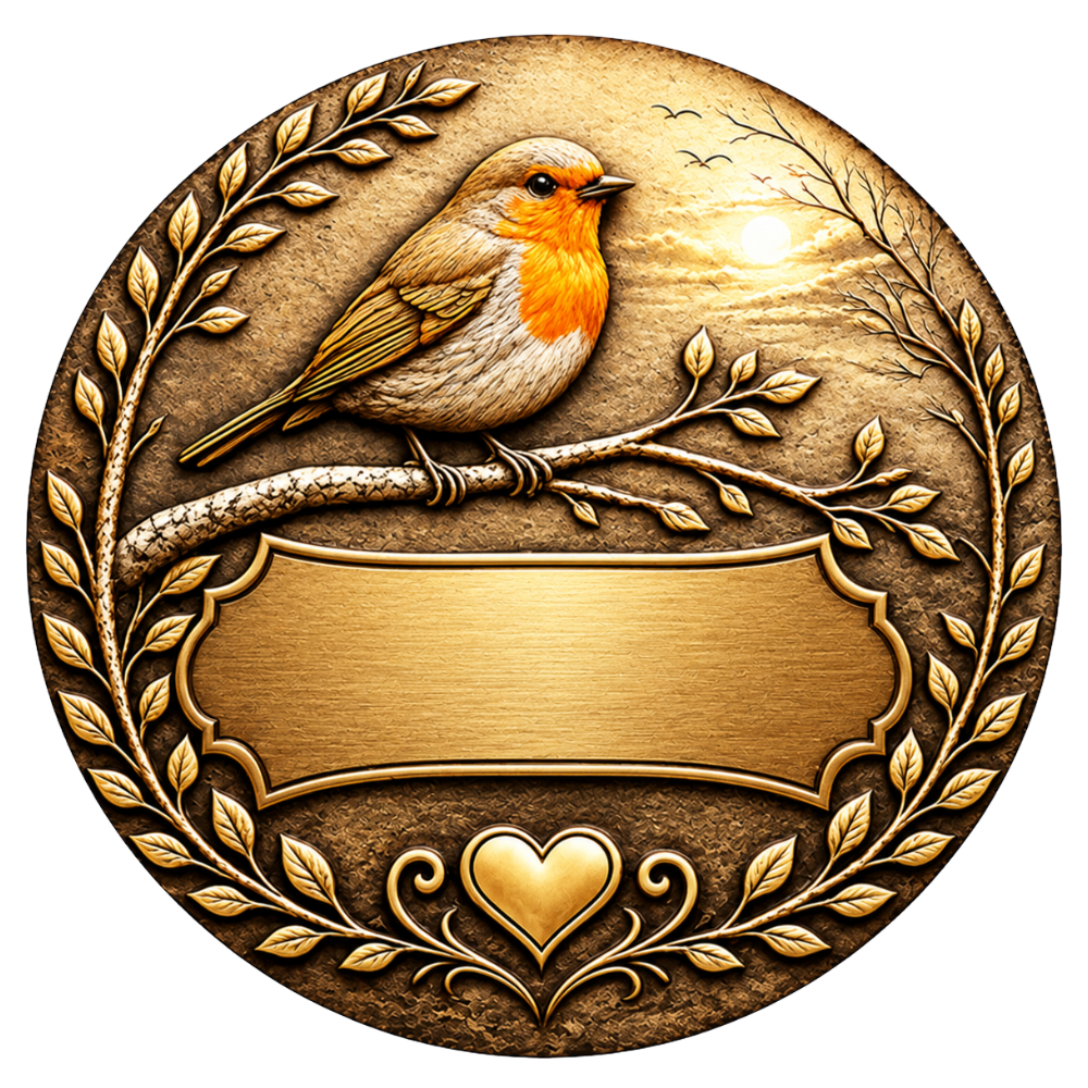 Personalised Bronze Robin Memory Coin